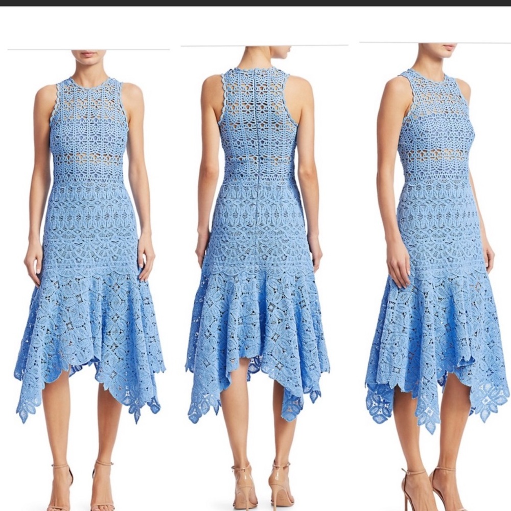 Jonathan Simkhai blue crochet dress, Size 2
